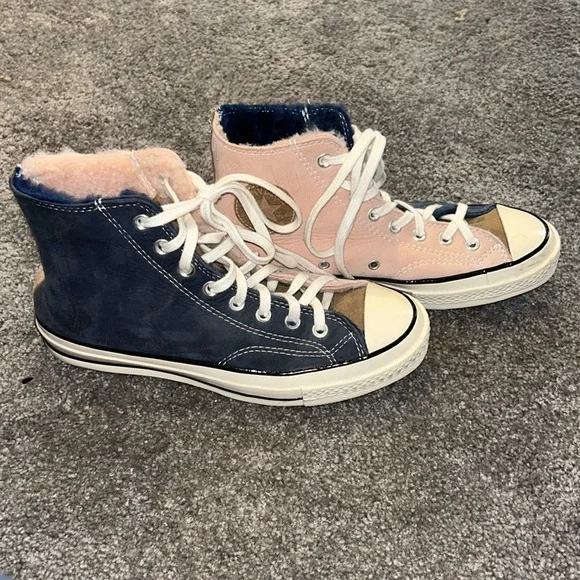 Converse, All Star Suede fur-lined, tricolor shoes - Picture 2 of 8